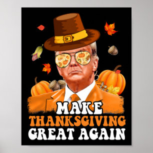 Mach Erntedankfest wieder großartig Herbst Blätter Poster