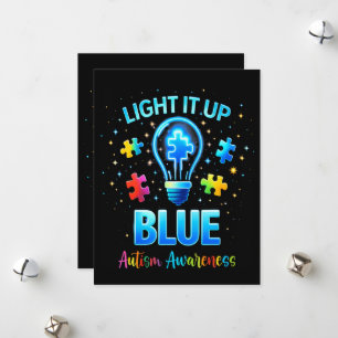 Mach es Blau Autistische Autismuserkennung Feiertagskarte