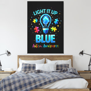 Mach es Blau Autistische Autismuserkennung Leinwanddruck