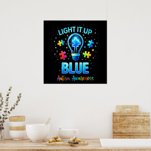 Mach es Blau Autistische Autismuserkennung Poster