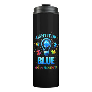 Mach es Blau Autistische Autismuserkennung Thermosbecher