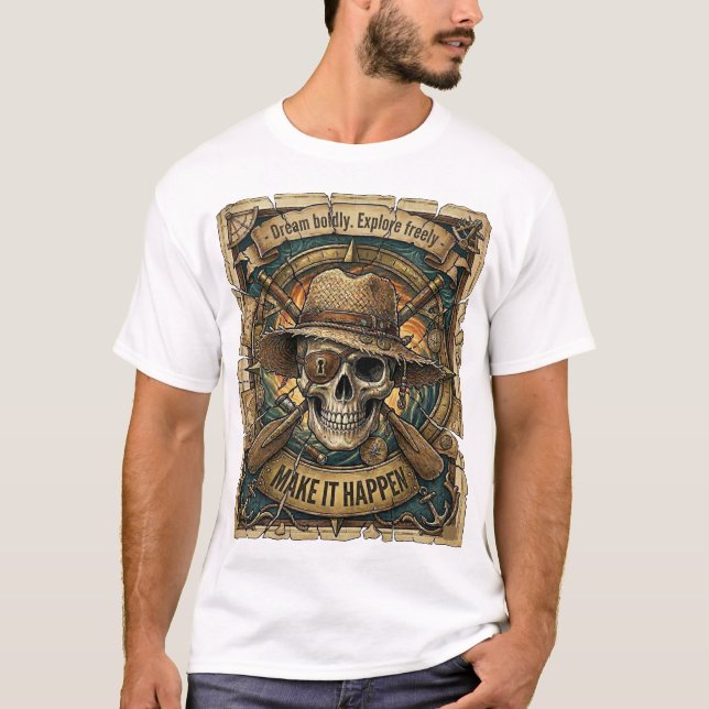 Mach es geschehen – Erober den Horizont T-Shirt (Vorderseite)