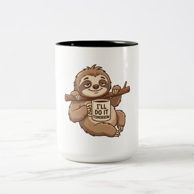 Mach es morgen Faultier Tasse (Mittel)