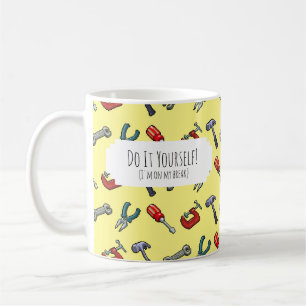 Mach es selbst! Pixel Art Tool Hammer Vize-Muster Kaffeetasse