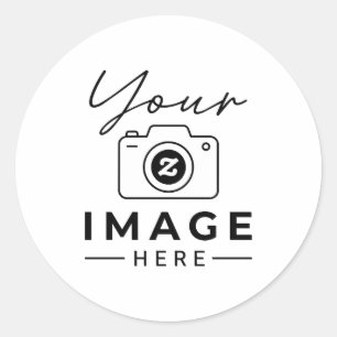 Mach es zu deinem benutzerdefinierten Foto Runder Aufkleber
