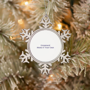 Mach es zu deinem Eigenen Schneeflocken Zinn-Ornament