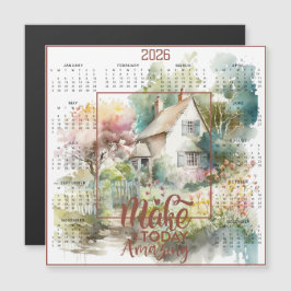 Mach heute ein unglaubliches Aquarell Cottage Magnetkarte