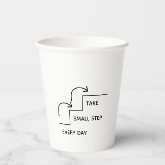 Mach jeden Tag kleine Schritte – Minimalistische M Pappbecher