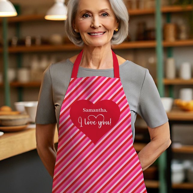 Mach jedes Essen romantisch - Personalisierte Herz Schürze (Make Every Meal Romantic Personalized Heart Apron)