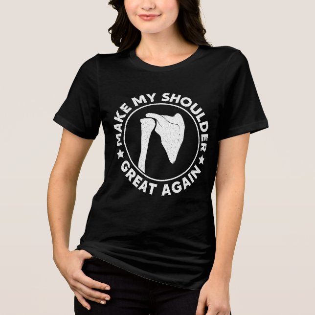 Mach meine Schulter wieder so groß wie die sonnige Tri-Blend Shirt (Vorderseite)