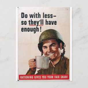 Mach mit weniger! postkarte