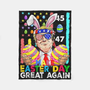 Mach Ostern wieder großartig, lustiger Trump-Hase Fleecedecke