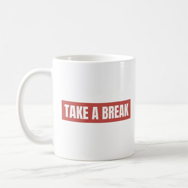Mach Pause Rotes Block Klassischer Becher Kaffeetasse (Links)