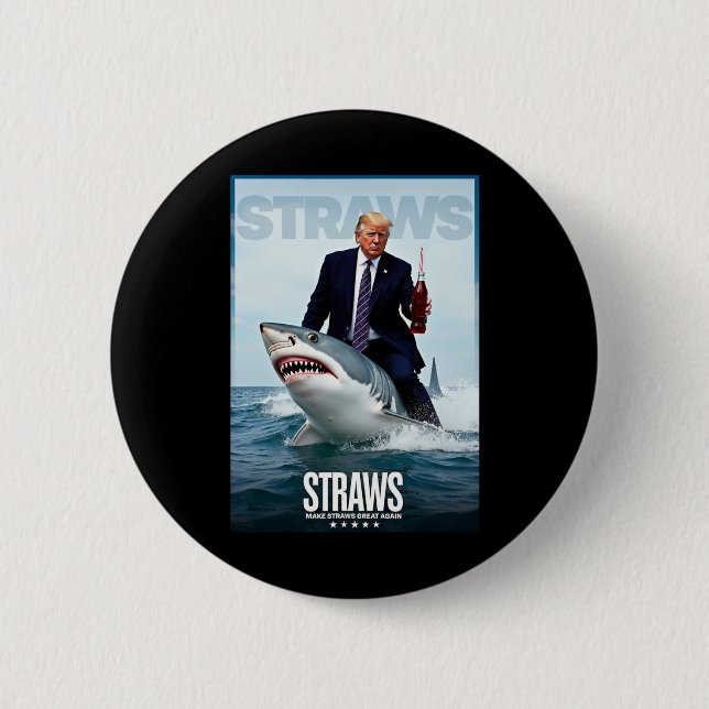 Mach Strohhalme wieder großartig Meme-Design  Button (Vorderseite)