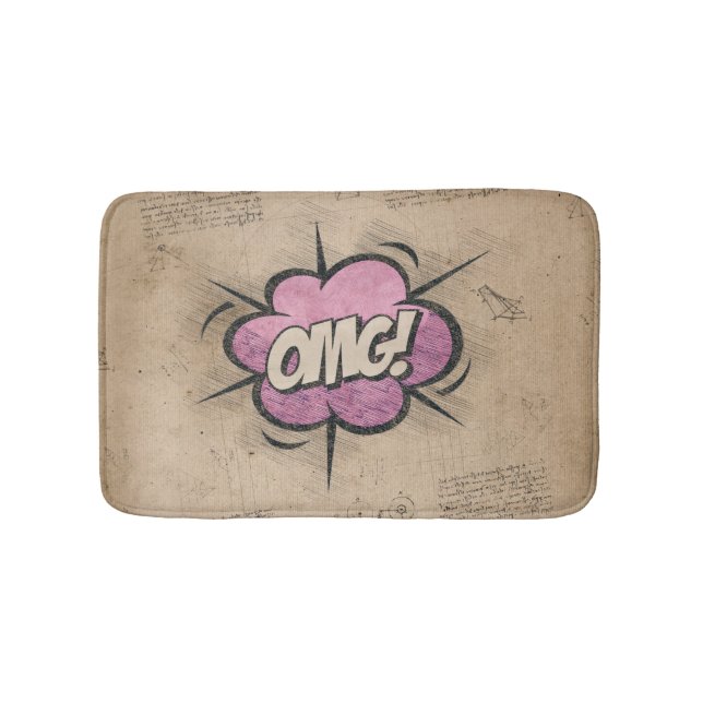 MACH! Vintages Comic Buch Steampunk Pop Kunst Badematte (Vorderseite)