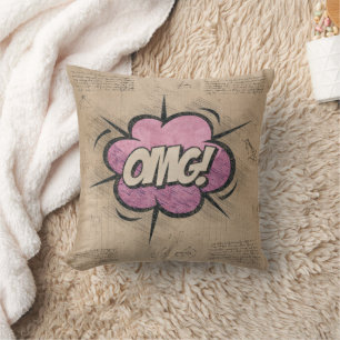 MACH! Vintages Comic Buch Steampunk Pop Kunst Kissen