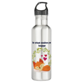 Mach, was dich glücklich macht, Fox mit Herz zu sc Edelstahlflasche