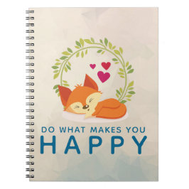 Mach, was dich glücklich macht, Fox mit Herz zu sc Notizblock