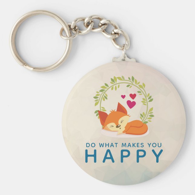 Mach, was dich glücklich macht, Fox mit Herz zu sc Schlüsselanhänger (Vorne)