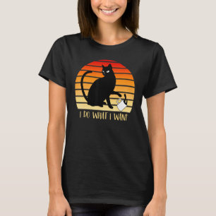 Mach Was Ich Will Schwarze Katze Rote Tasse Grafik T-Shirt