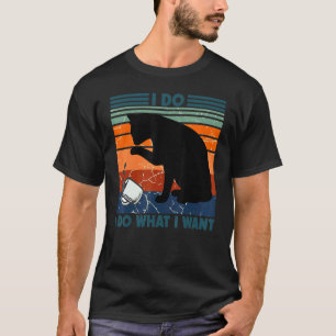 Mach Was Ich Will Schwarze Katze Rote Tasse Grafik T-Shirt