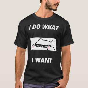 Mach Was Ich Will Schwarze Katze Rote Tasse Grafik T-Shirt
