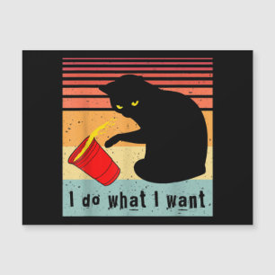 Mach Was Ich Will Vintage Schwarze Katze Rote Tass Magnetkarte