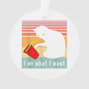 Mach Was Ich Will Vintage Schwarze Katze Rote Tass Ornament
