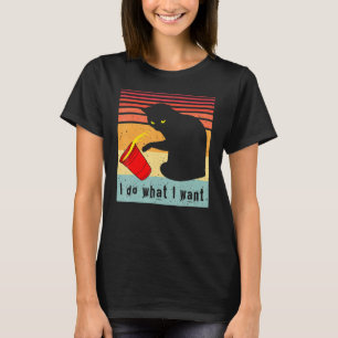 Mach was ich will Vintage schwarze Katze rote Tass T-Shirt