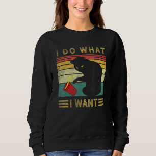 Mach was ich will Vintage schwarze Katze roter Bec Sweatshirt