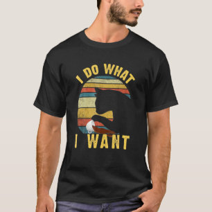 Mach was ich will Vintage schwarze Katze roter Bec T-Shirt