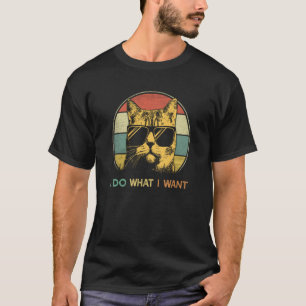 Mach was ich will Vintage schwarze Katze roter Bec T-Shirt