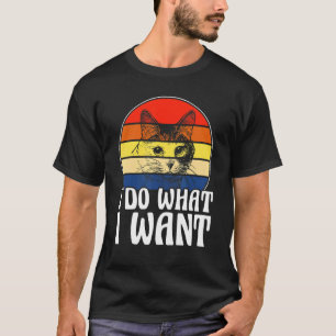 Mach was ich will Vintage schwarze Katze roter Bec T-Shirt