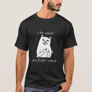 Mach was ich will Vintage schwarze Katze roter Bec T-Shirt