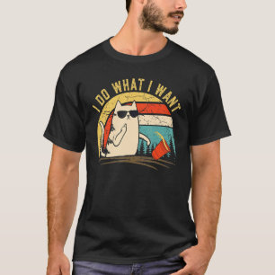 Mach was ich will Vintage schwarze Katze roter Bec T-Shirt
