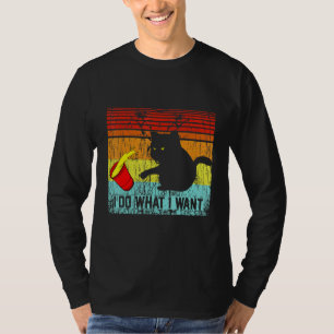 Mach was ich will Vintage schwarze Katze roter Bec T-Shirt
