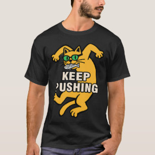 MACH WEITER Lustige gelbe Katze T-Shirt