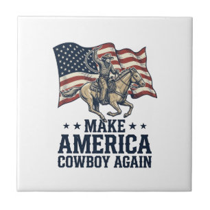 Mache Amerika wieder Cowboy-Patriotisches Western- Fliese