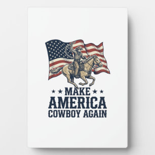 Mache Amerika wieder Cowboy-Patriotisches Western- Fotoplatte
