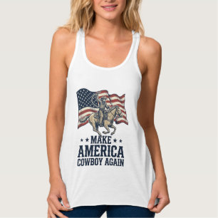 Mache Amerika wieder Cowboy-Patriotisches Western- Tank Top