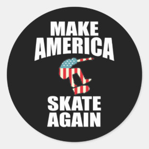 Mache Amerika wieder zum Skaten Skateboarding-Lieb Runder Aufkleber
