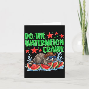 Mache den Wassermelonen-Crawl Lustiger Waschbär-Co Karte