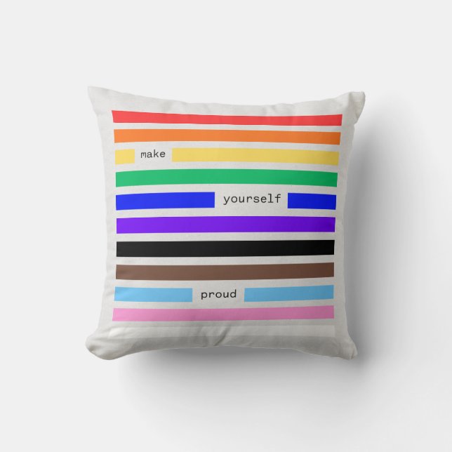 Mache dich stolz Regenbogen-Redaktion Pride Kissen (Vorderseite)