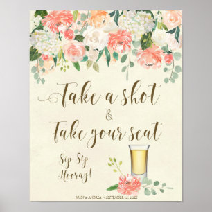 Mache ein Foto und nimm deinen Platz - Hochzeitssc Poster