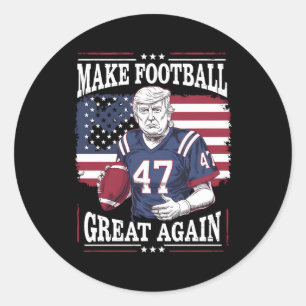 Mache Football wieder groß, Vintage-USA-Flagge Tru Runder Aufkleber