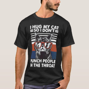 Mache Katze, die ich meine Katze umarme, also hebe T-Shirt