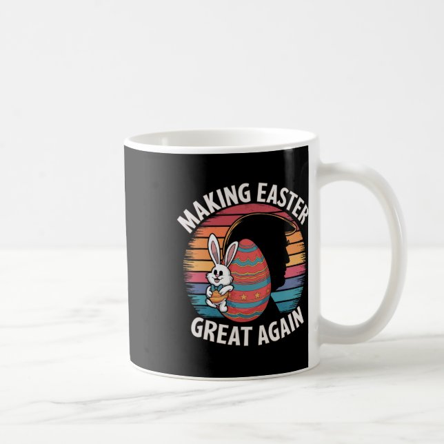 Mache Ostern wieder groß Trump Bunny Spring H Kaffeetasse (Rechts)