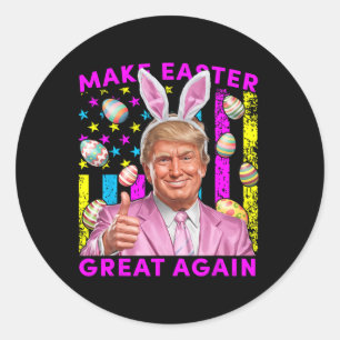 Mache Ostern wieder groß Trump Bunny Spring H Runder Aufkleber