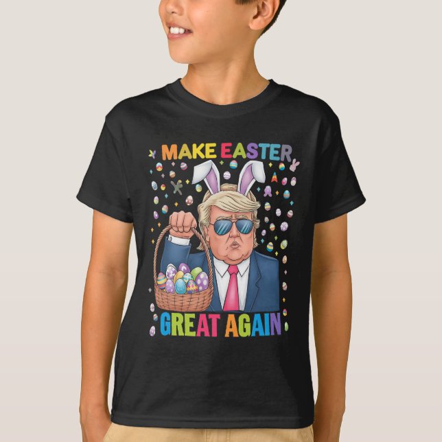 Mache Ostern wieder großartig, lustiger Trump-Hase T-Shirt (Vorderseite)