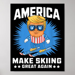 Mache Skifahren wieder großartig - lustiger Donald Poster